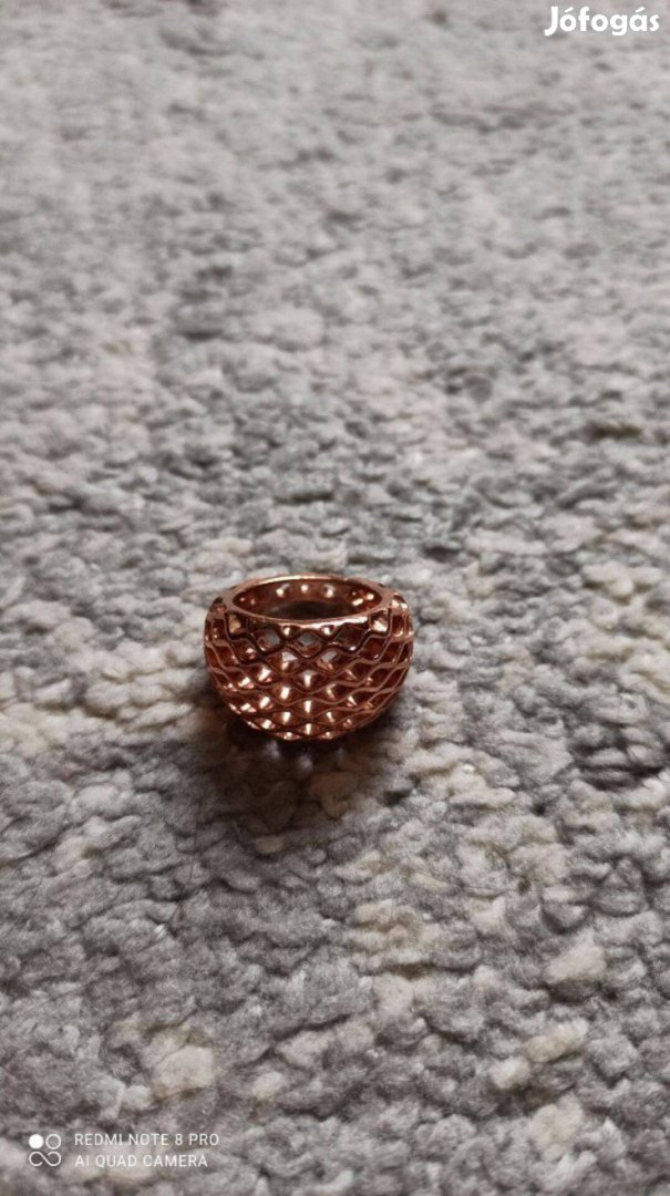 Rose gold bizsu divatos női gyűrű L-es