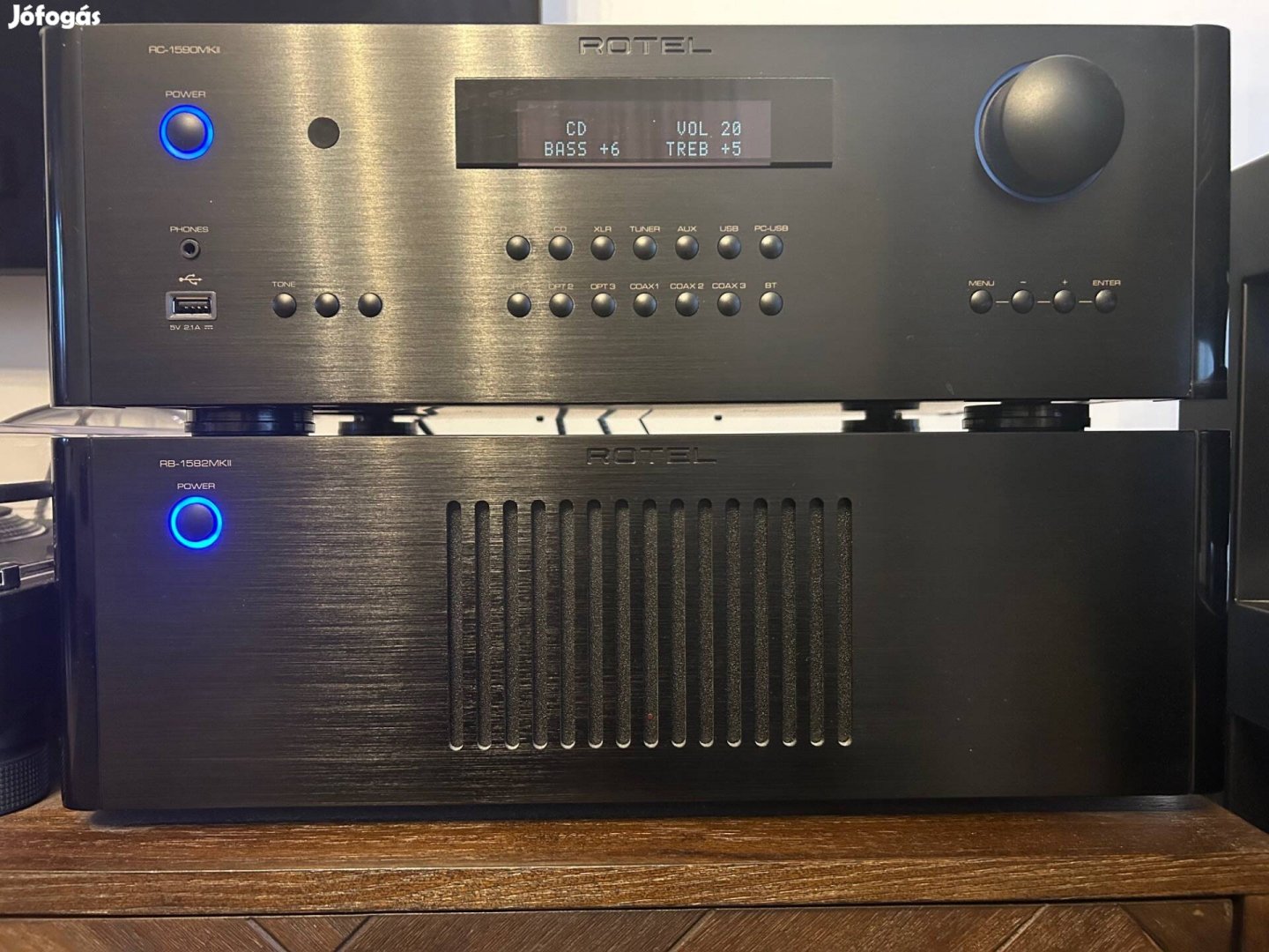 Rotel RC-1590 Mkii és RB-1582 Mkii Erősítő szett karcmentes