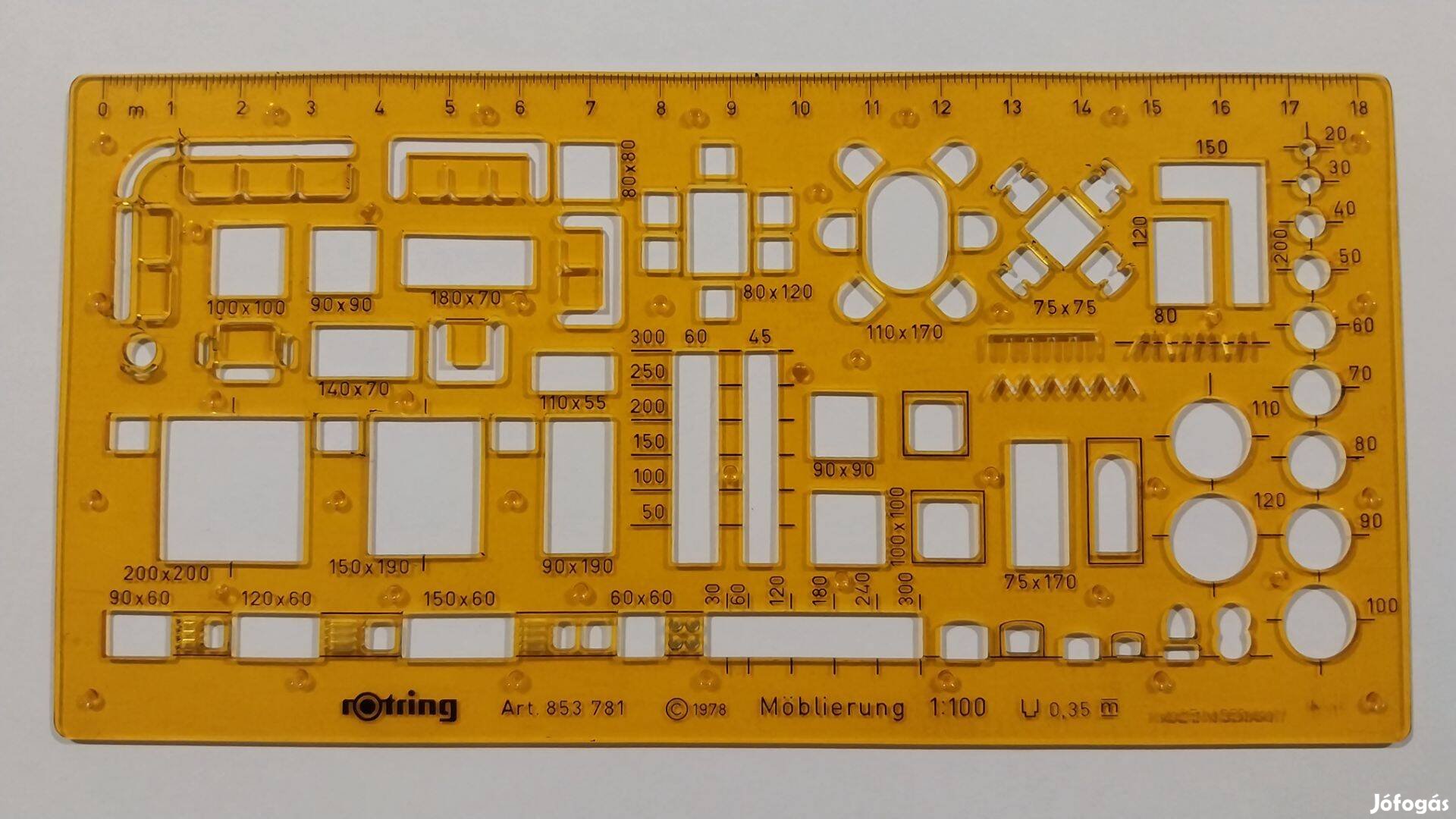 Rotring bútorozási sablon M 1:100