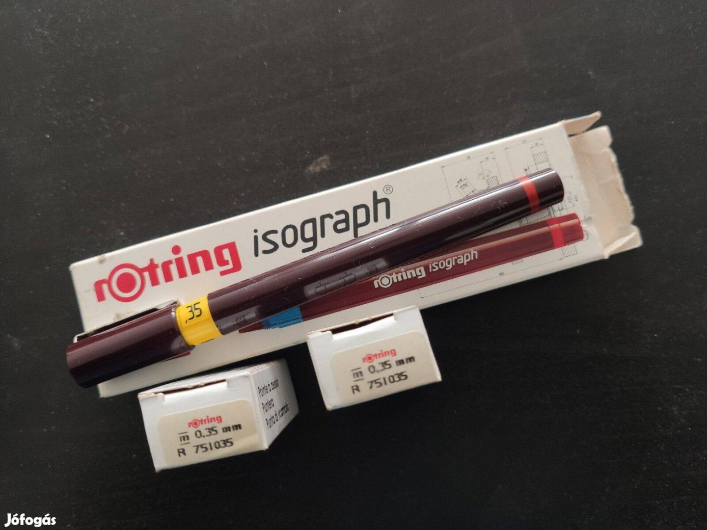 Rotring csőtollak Isograph 3 db 0,35 mm-es méretben - együtt