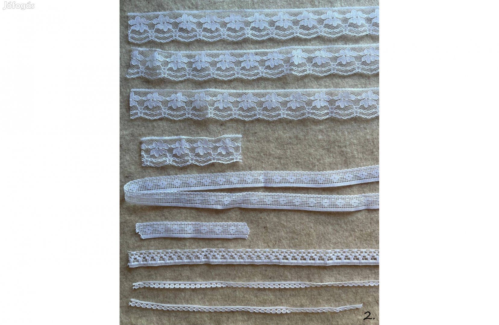 Rövidáru, csipke 2. dekorációs szalag 8 db