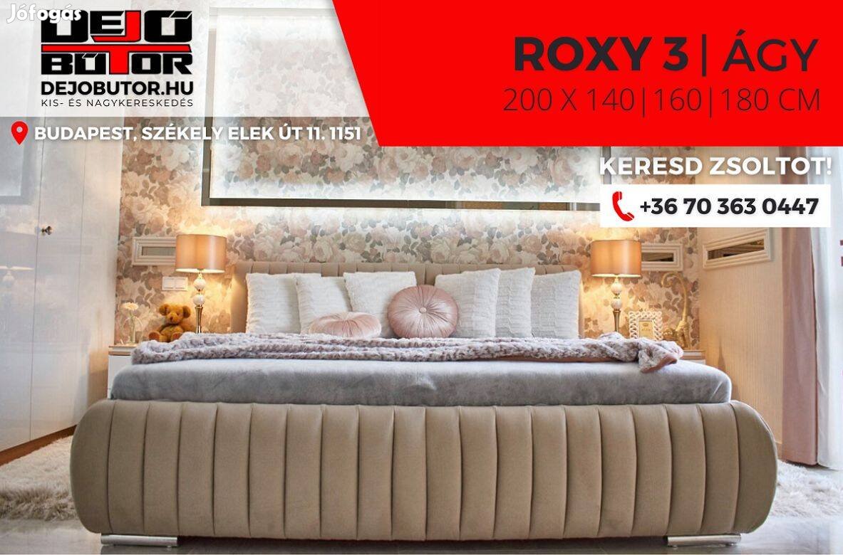 Roxy 3 prémium drapp franciaágy betét + ágyneműtartó 140x200 cm