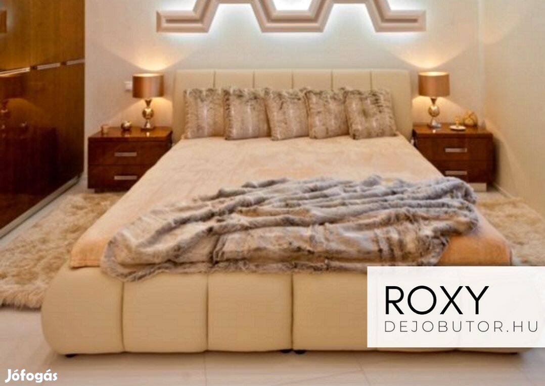 Roxy I. luxus Íves franciaágy betét + ágyneműtartós bézs 140x200 cm
