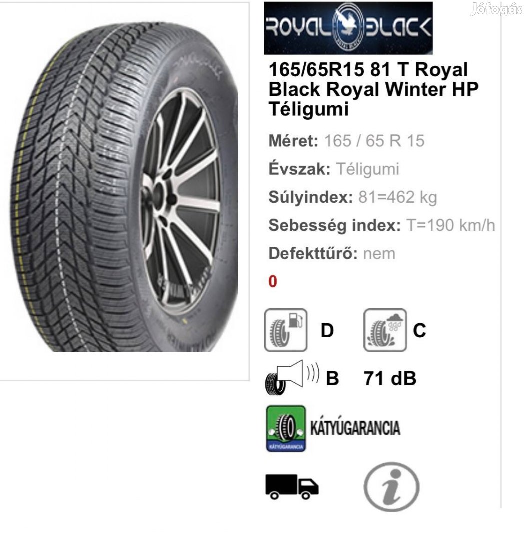 Royal Black 165/65 R15 téligumi