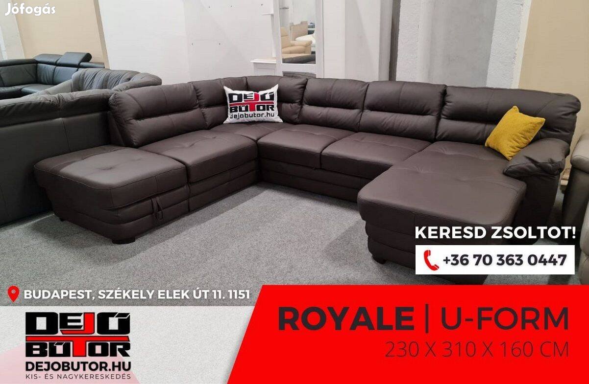 Royal rugós kanapé ülőgarnitúra 230x310x160 cm valódi bőr ualak