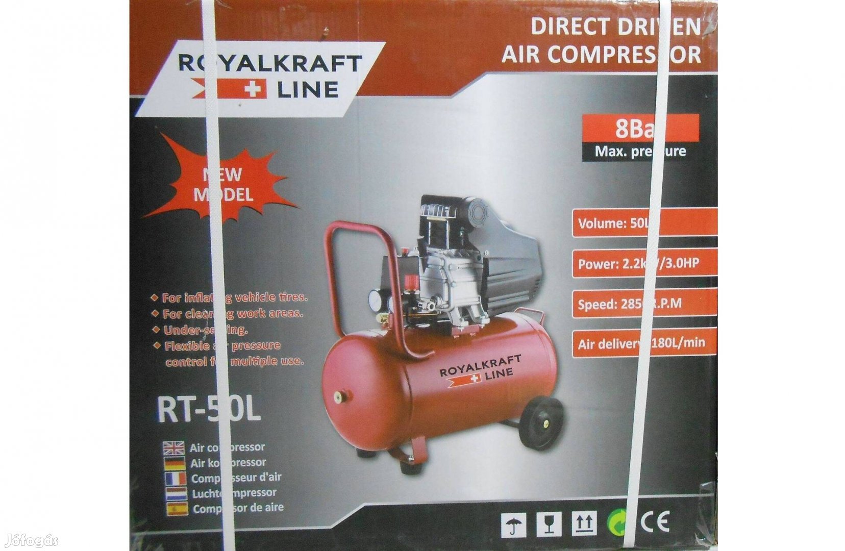 Royalkraft légkompresszor kompresszor 50L / 2200W / 3LE