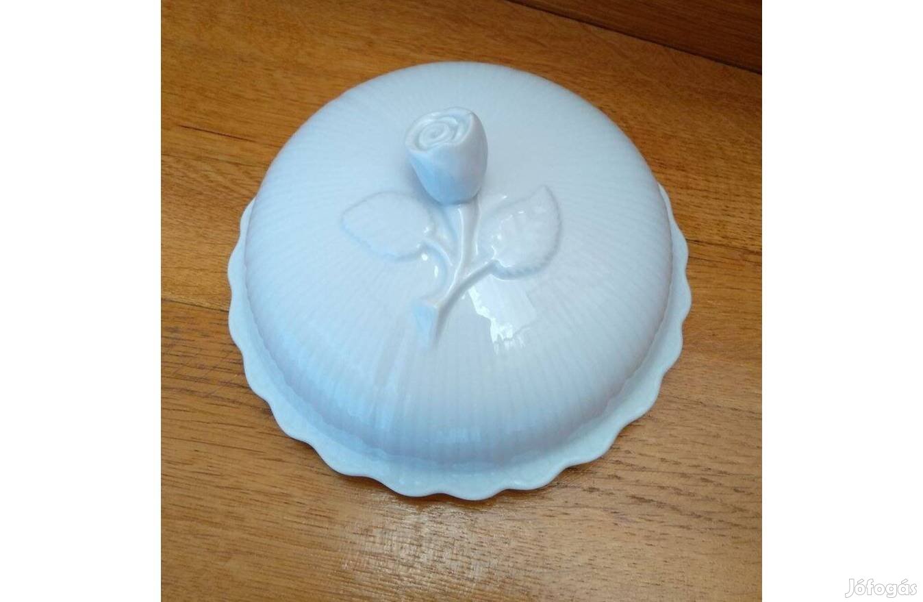 Rózsa fogós fehér porcelán tál tető, fedő Bavaria, belső átm. 11,5 cm