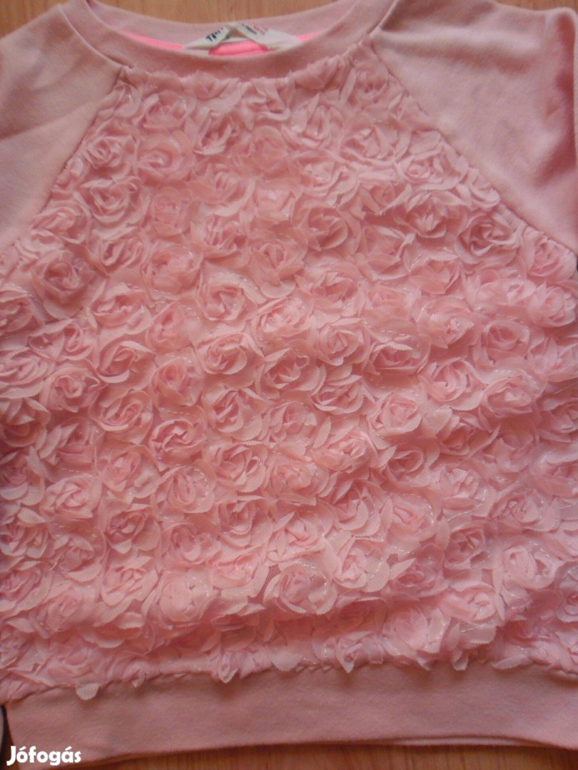 Rózsás pulóver 4-6 éves kislányra