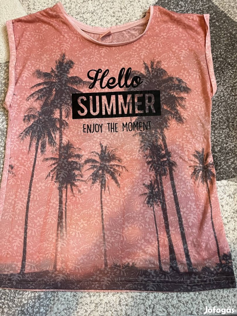 Rózsaszí mintás nyári póló