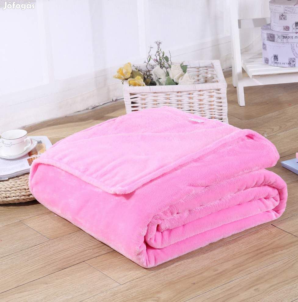 Rózsaszín 200x230cm puha takaró wellsoft ágytakaró pléd