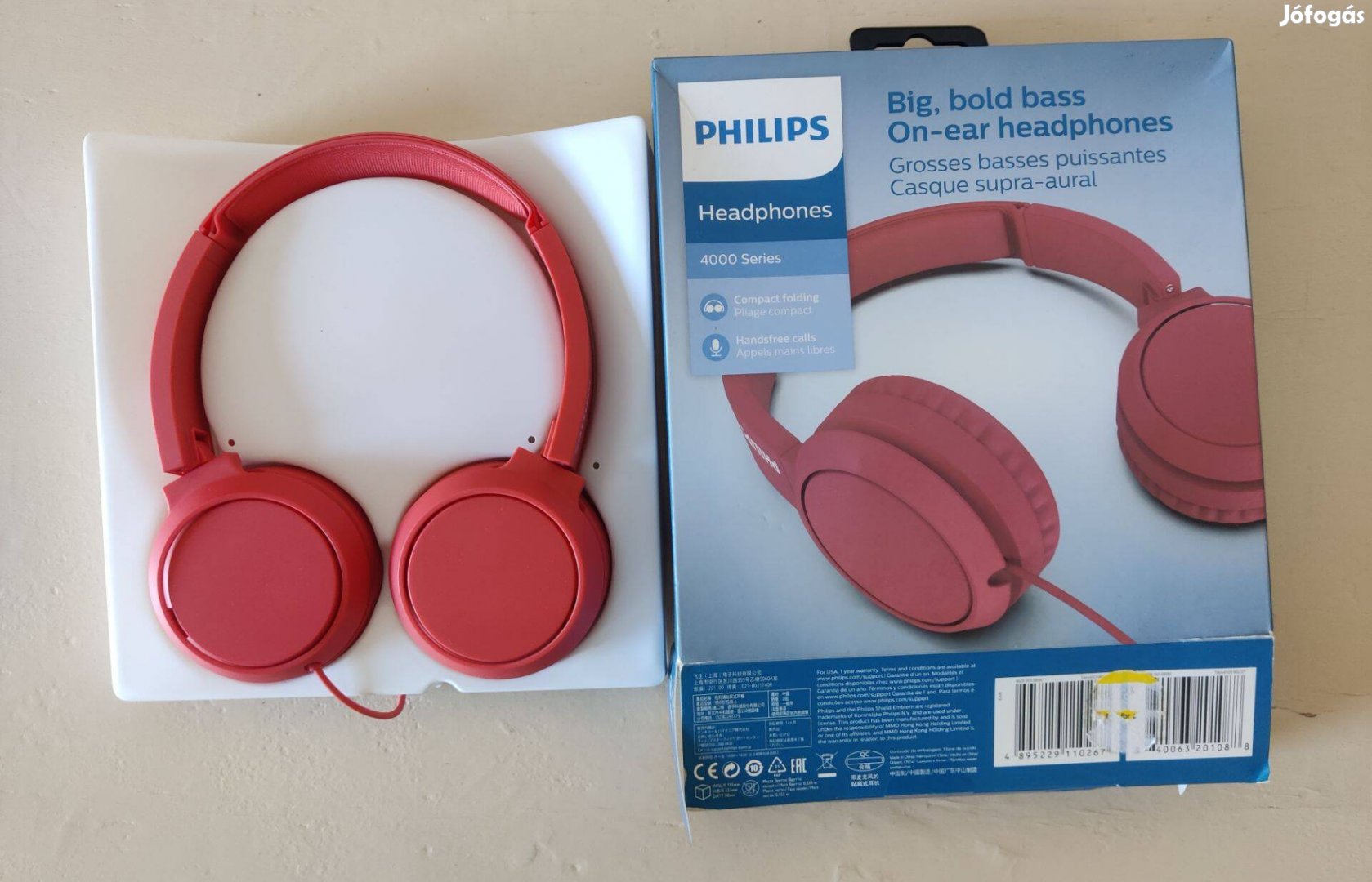 Rózsaszín Philips fejhallgató (headphones)