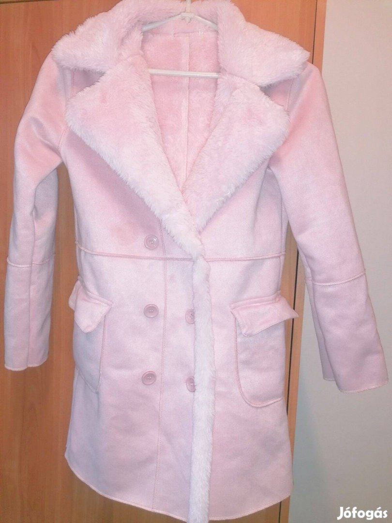 Rózsaszín bélelt kabát