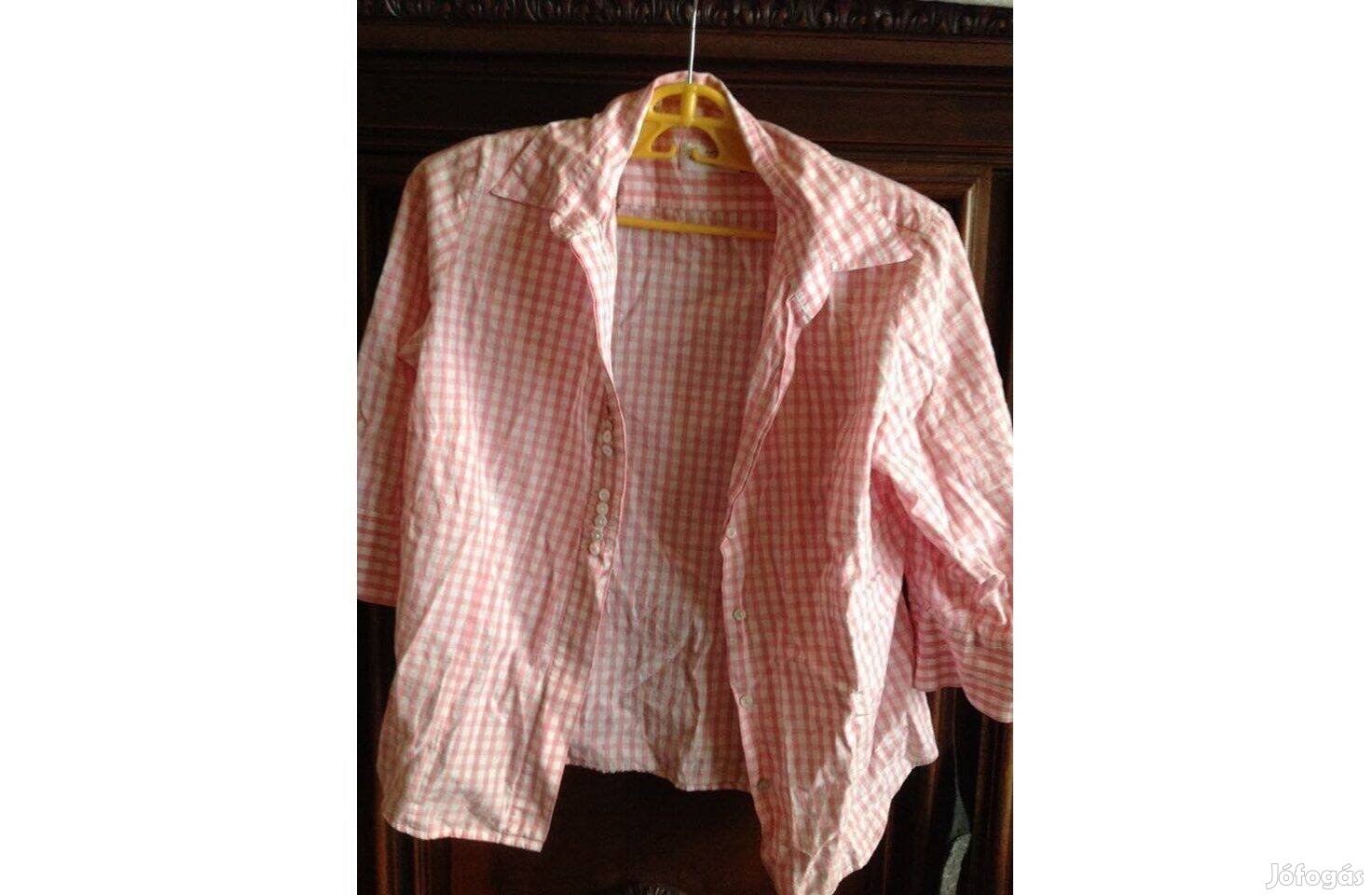 Rózsaszín fehér kockás ing