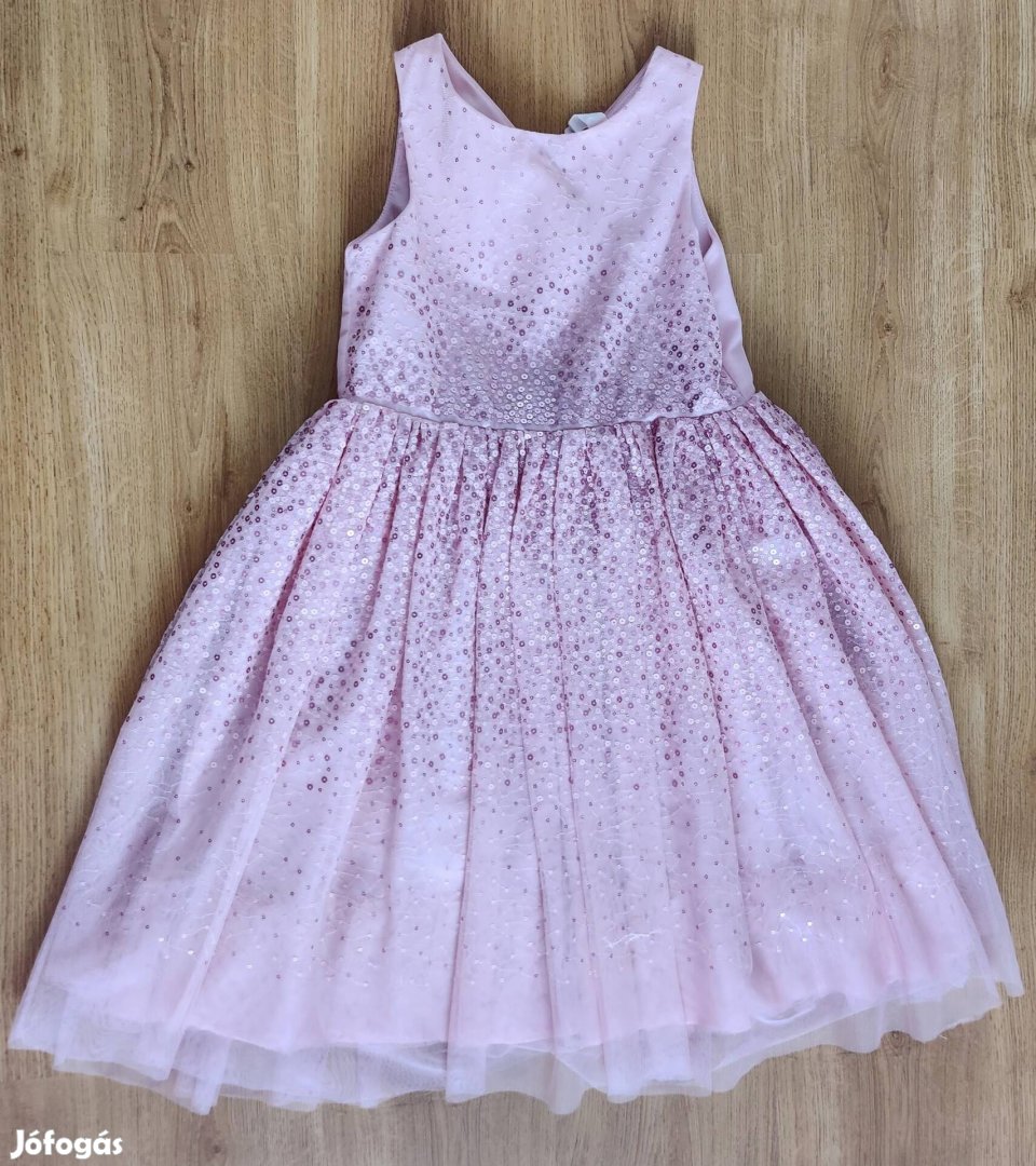 Rózsaszín flitteres ruha H&M 140-es