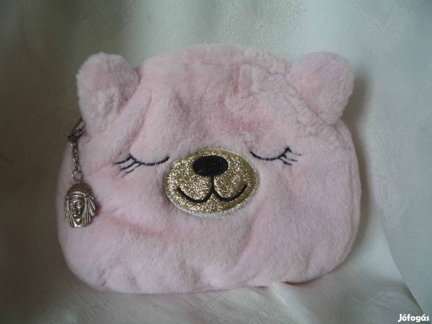 Rózsaszín teddy bear plüss neszeszer pipere táska