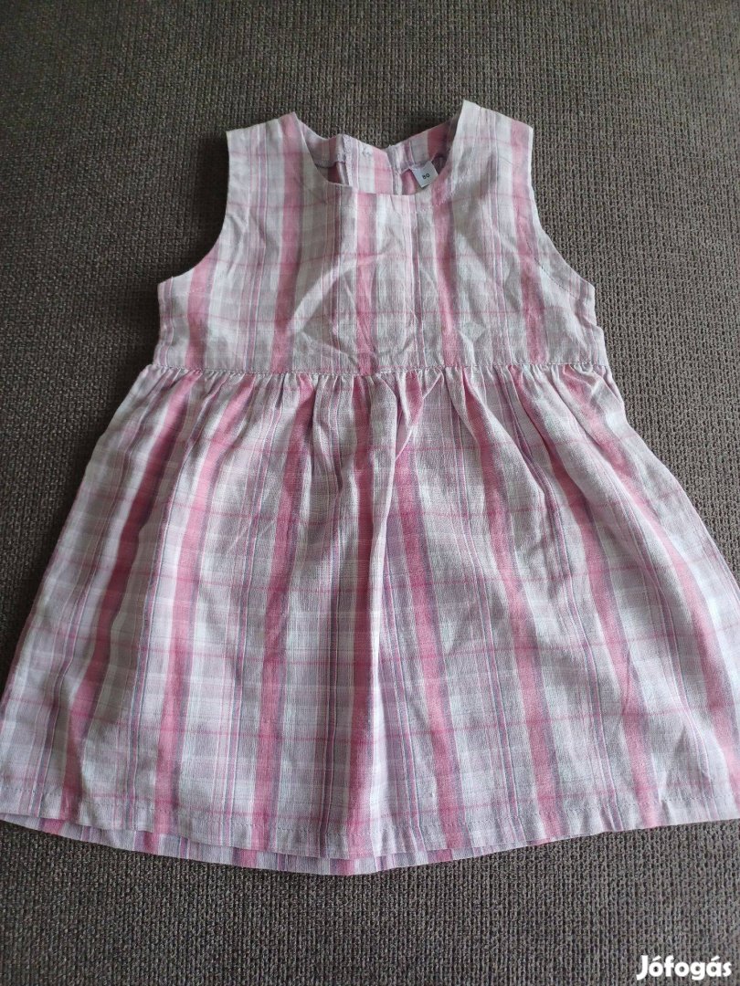 Rózsaszínű kockás új nyári ruha 80-as