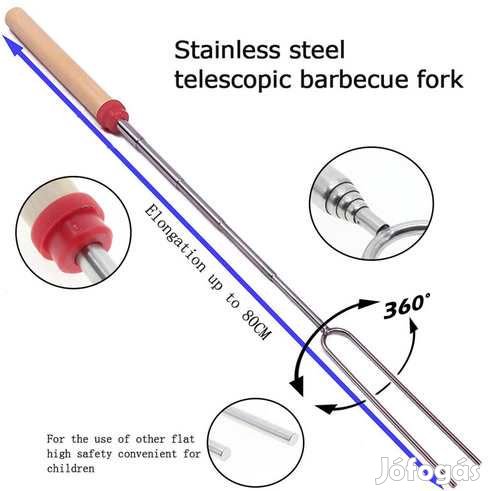 Rozsdamentes Acél Teleszkópos Nyárs 80 cm hosszú  (2909)