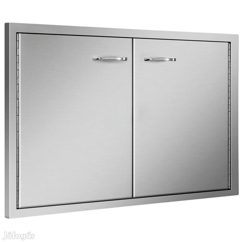 Rozsdamentes acél BBQ grillajtó 83x55 cm  Duplaajtós kivitel