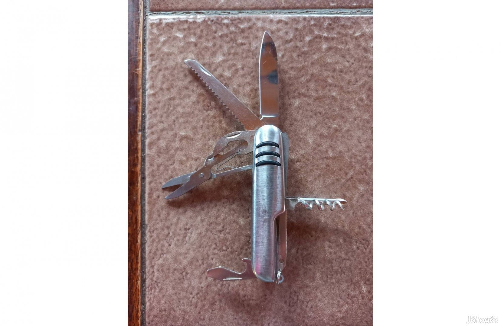 Rozsdamentes acél bicska, kinyitva 15 cm, csukva 9 cm - Új