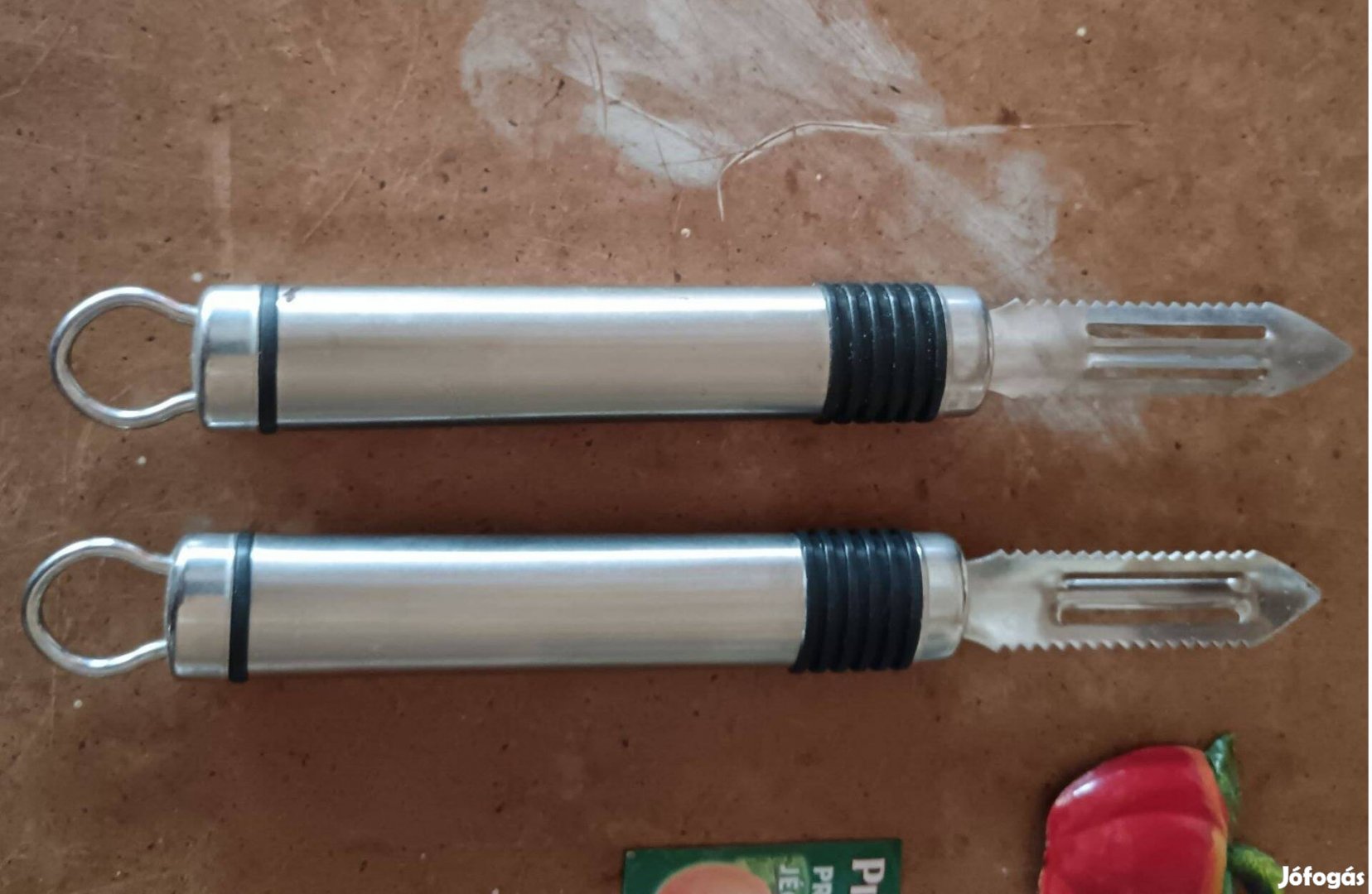 Rozsdamentes acél hámozó pucoló kés párban, szett ár