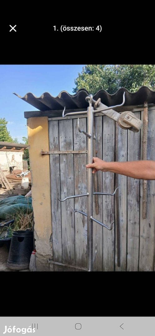 Rozsdamentes hentes kampó, tartó,tároló