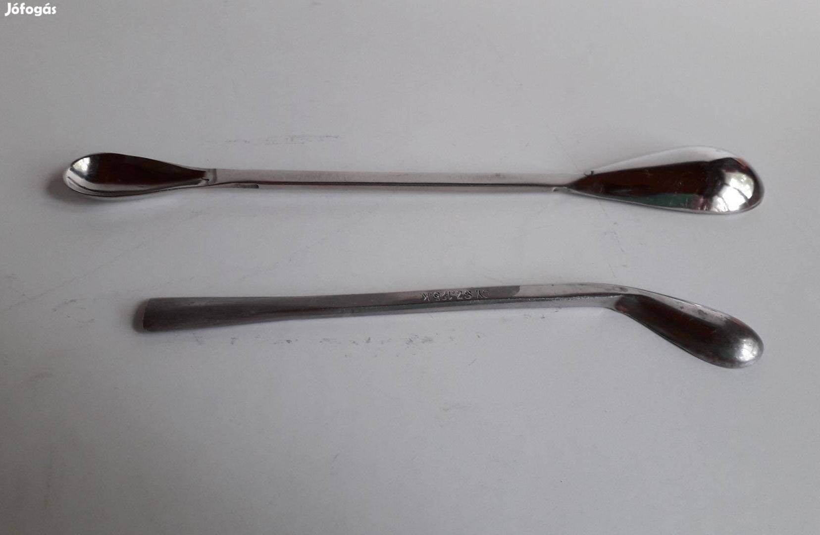 Rozsdamentes labor eszköz spatula-kanál 16 cm kettős kanál 21 cm
