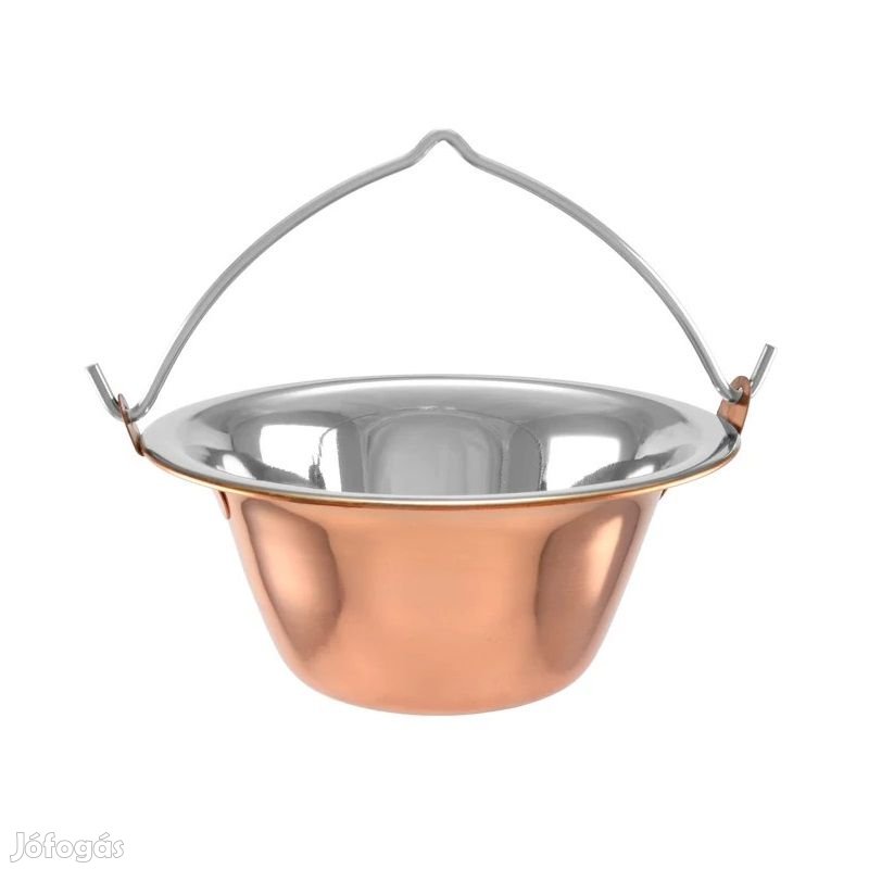 Rozsdamentes tálalóbogrács réz bevonattal 0,8 literes