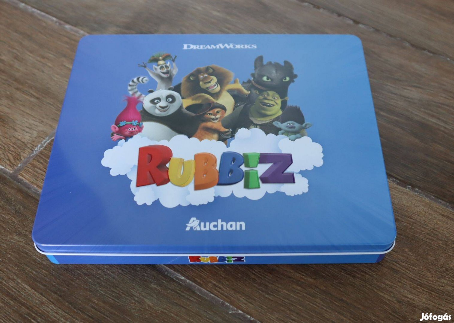 Rubbiz Auchan Dreamworks társasjáték fém dobozában