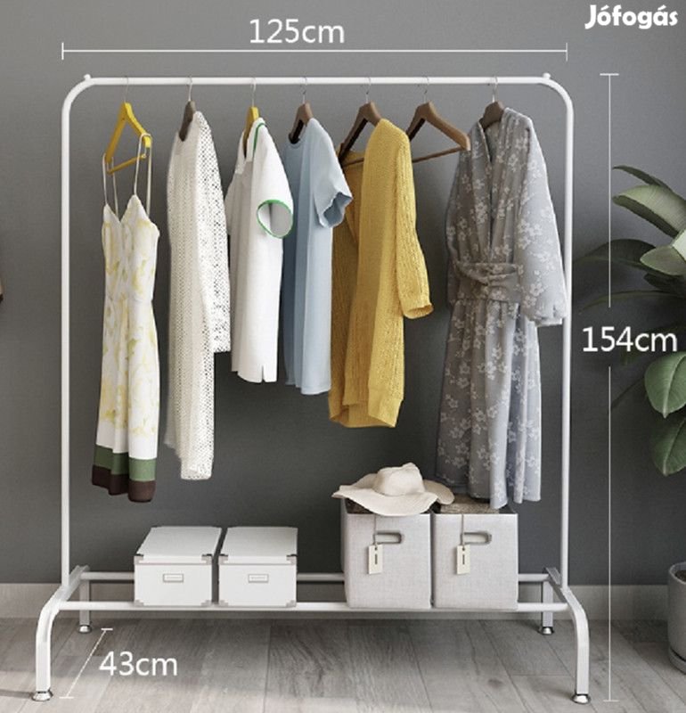 Ruhaállvány cipőtartóval fém 154 x 43 x 125 cm CR006-125