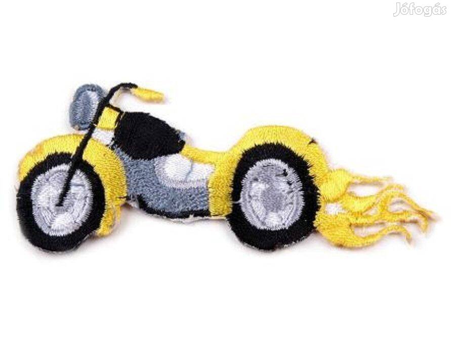 Ruhára Vasalható folt rávasaló felvarró chopper motor 85mm sárga