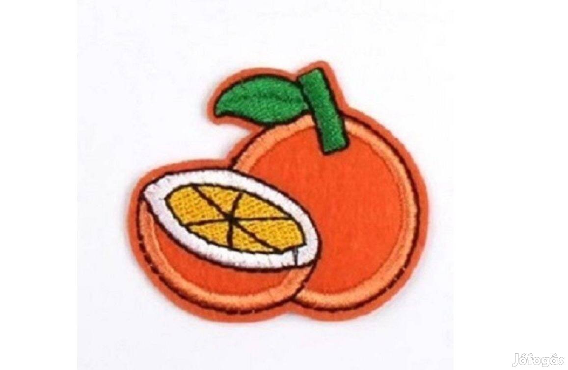 Ruhára vasalható folt felvarró rávasaló mandarin narancs 57x50 mm
