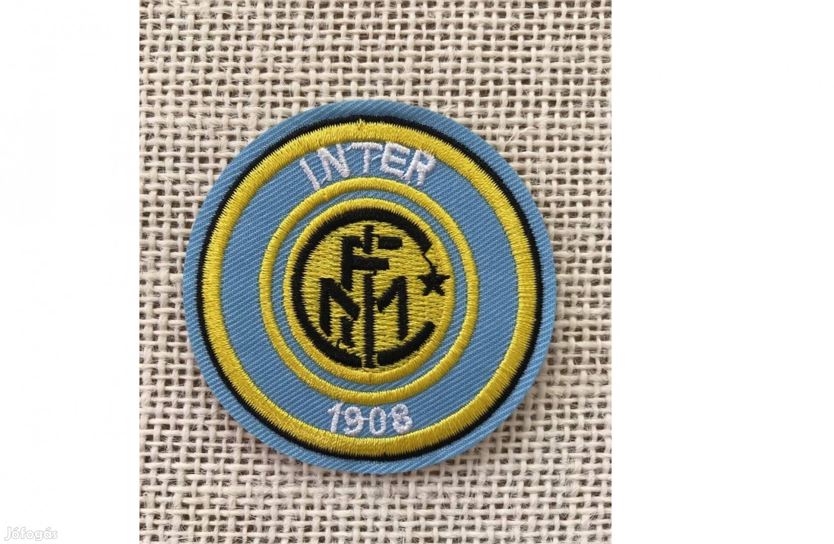 Ruhára vasalható folt rávasaló felvarró címer logo Inter Milan 60mm
