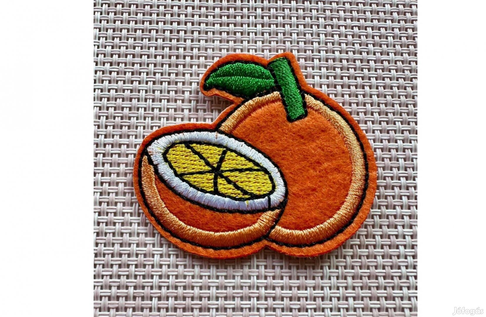 Ruhára vasalható folt rávasaló felvarró mandarin narancs 57x50 mm