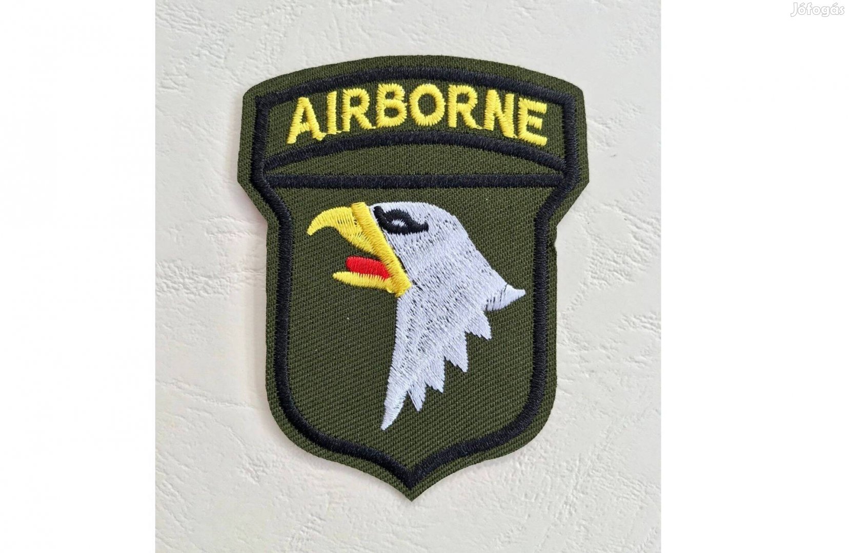 Ruhára vasalható katonai folt rávasaló felvarró Airborne 80x63mm