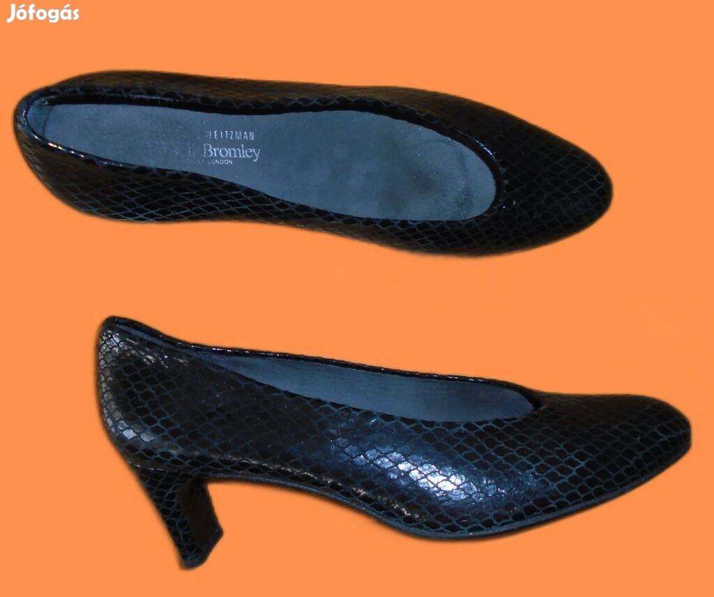Russell Bromley Stuart Weitzman minőségi fekete kígyómintás cipő 41