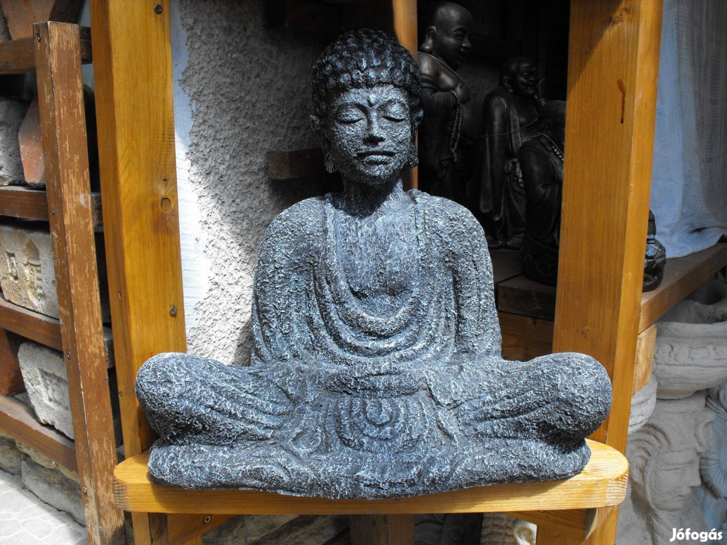 Rusztikus Indiai Buddha kerti szobor 60cm Vecsés en Fagyálló műkő