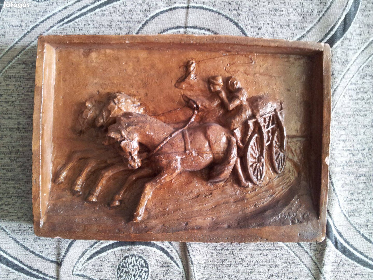 Rusztikus agyag lovaskocsi kép