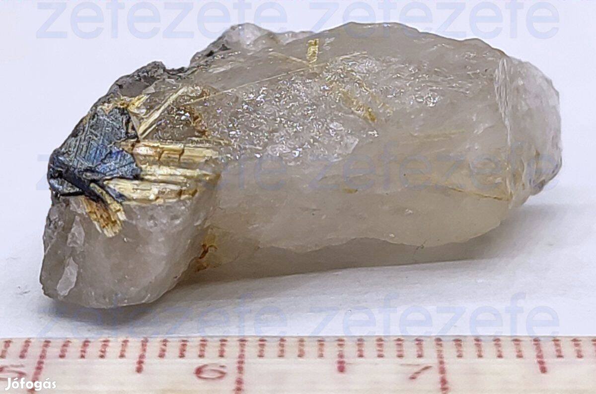 Rutil kristály, hematit, füstkvarc ásvány (1072.)