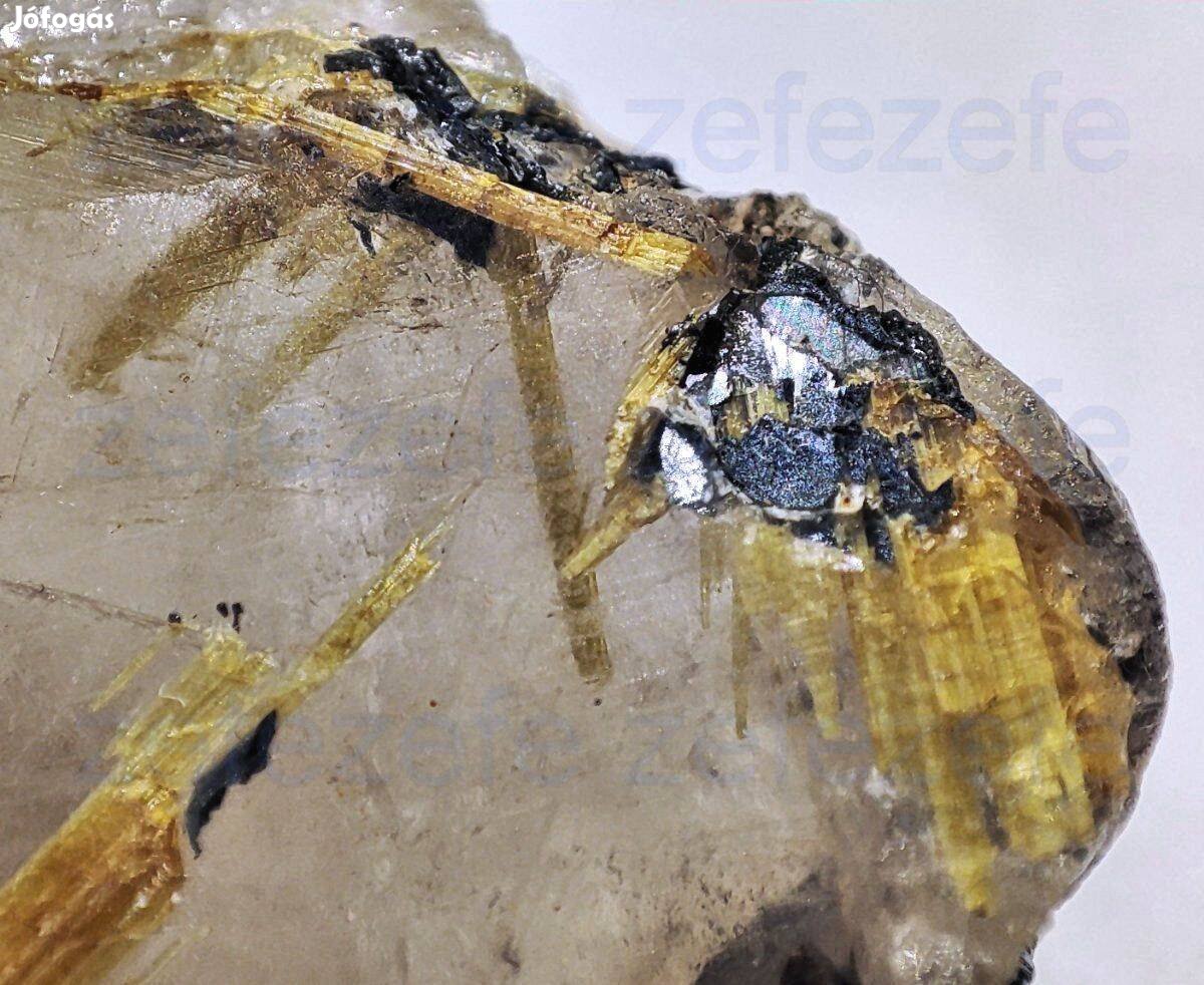 Rutil kristály, hematit, füstkvarc ásvány (255.)