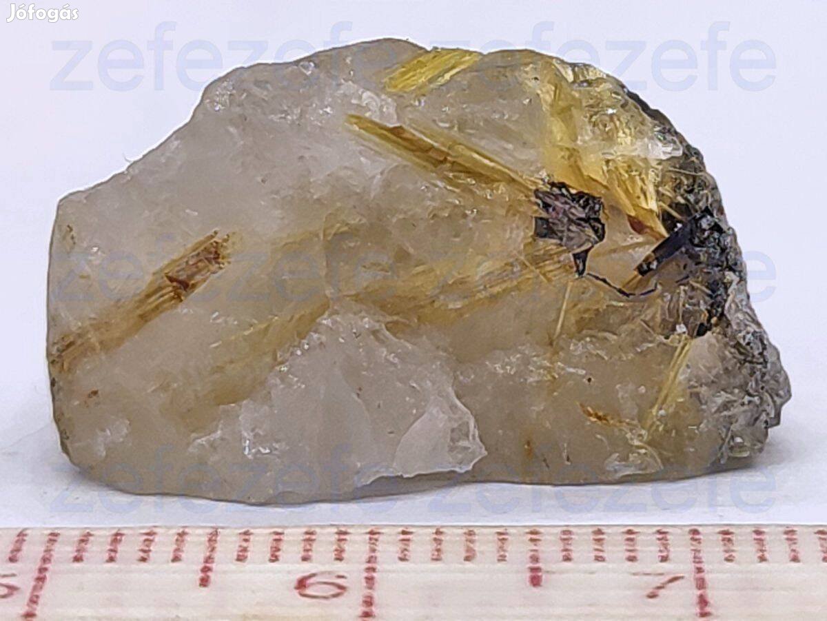 Rutil kristály, hematit, füstkvarc ásvány (385.)