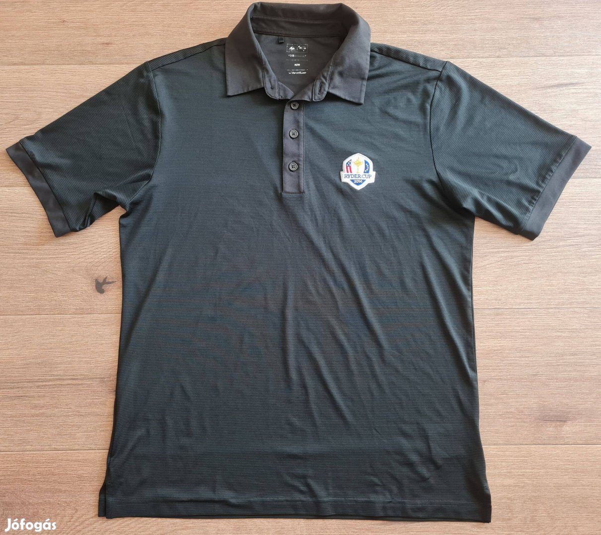 Ryder Cup 2014 rövidujjú Adidas Climalite férfi fekete golfmez M