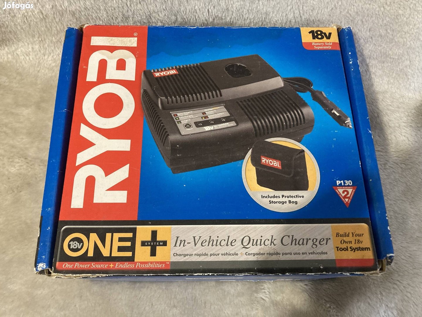 Ryobi 18v autós aksi töltő 12v csatlakozóval