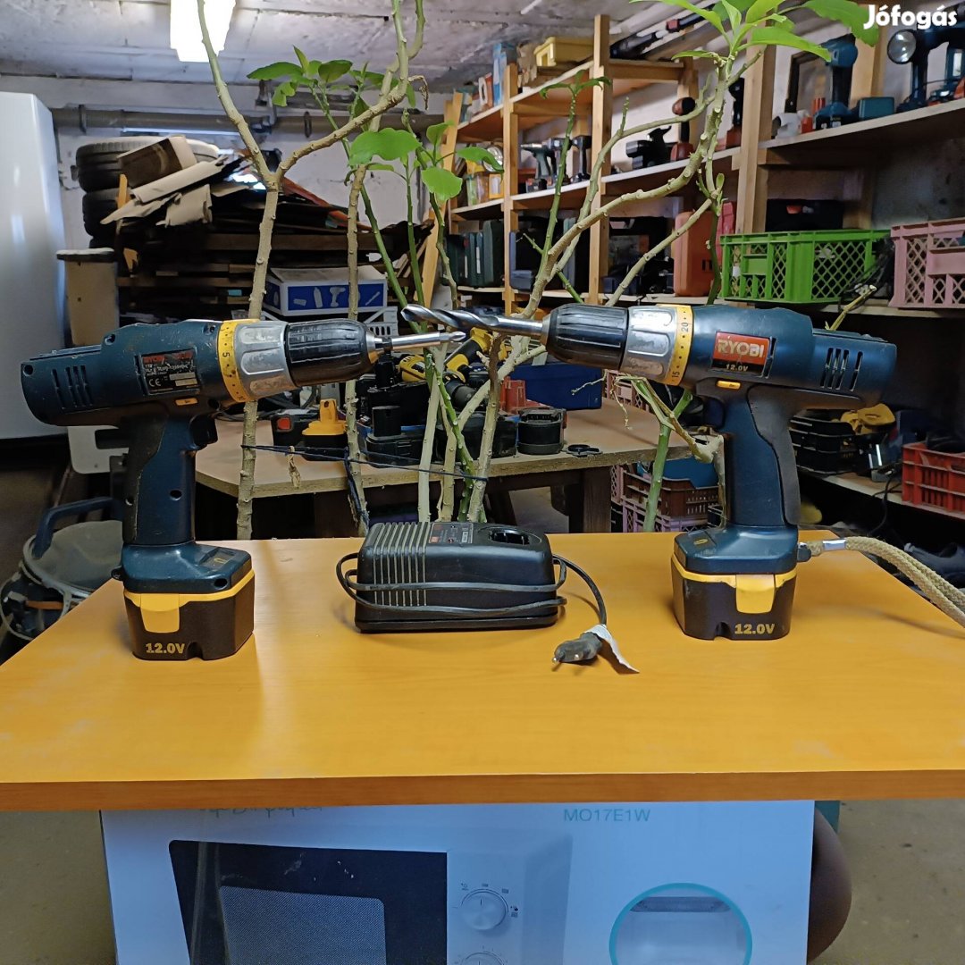 Ryobi CDD-1202db. akkus fúró csavarbehajtó 2db.egyben