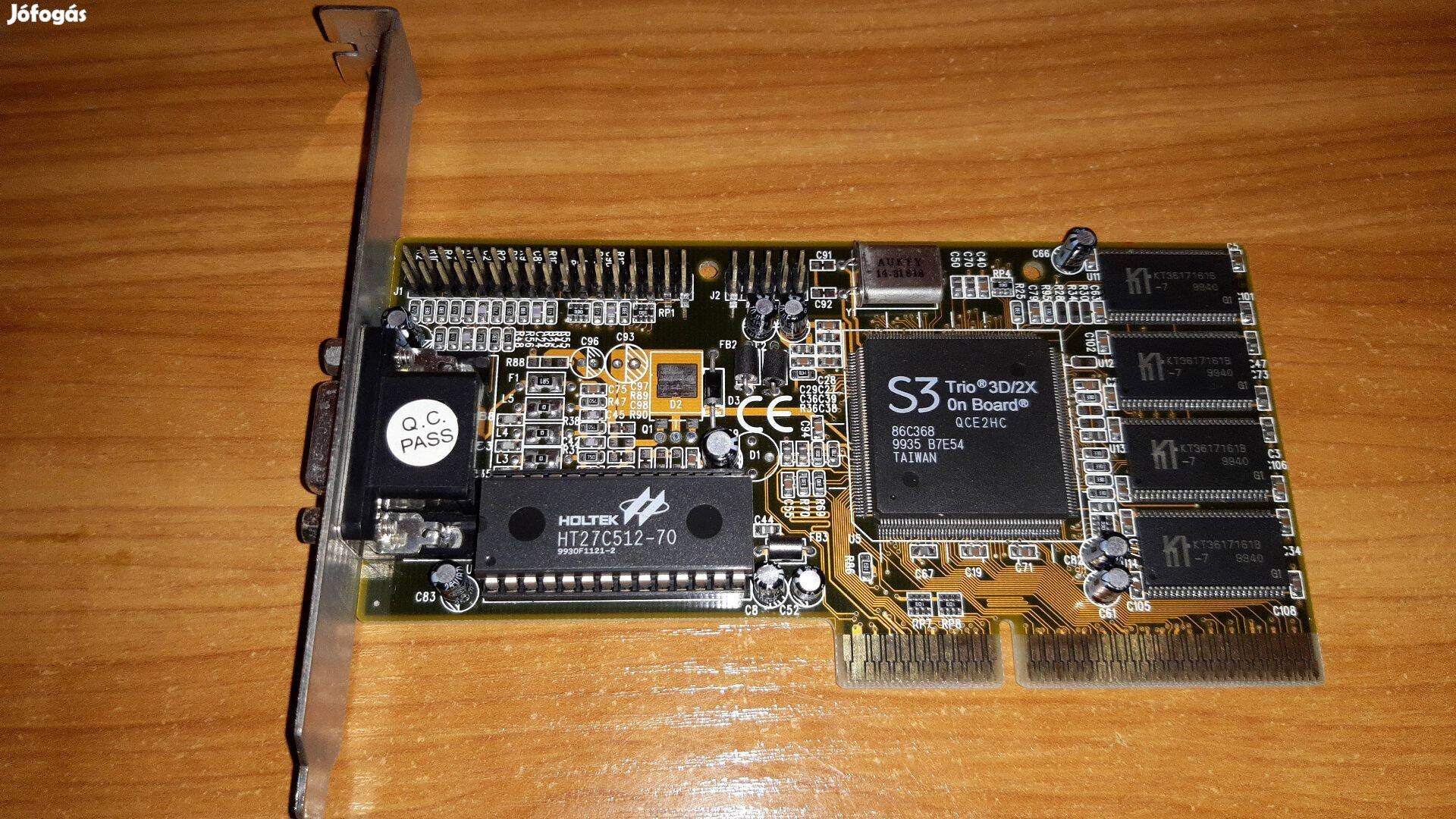 S3 Trio 3D/2X Holtek (86C368) AGP videokártya retro pc VGA GPU