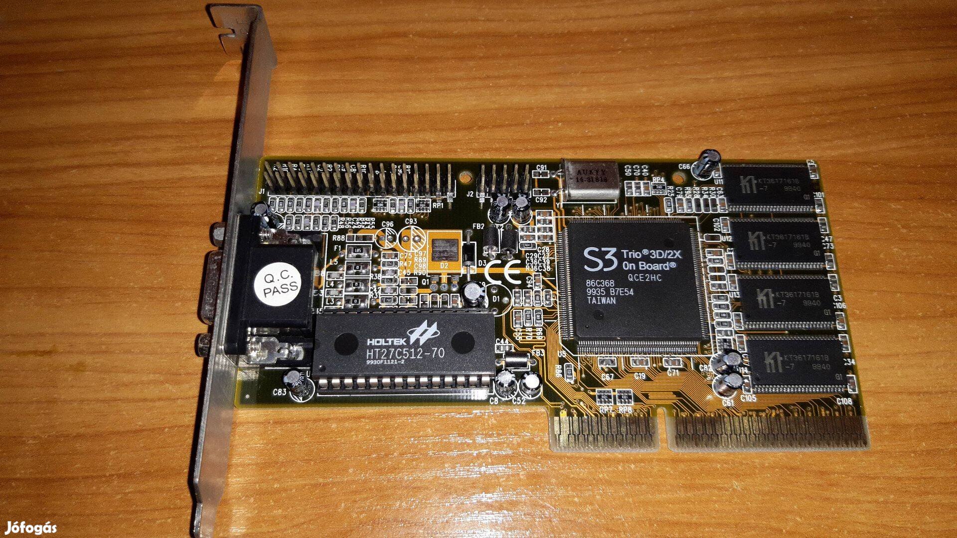 S3 Trio 3D/2X Holtek (86C368) AGP videokártya retro pc VGA GPU