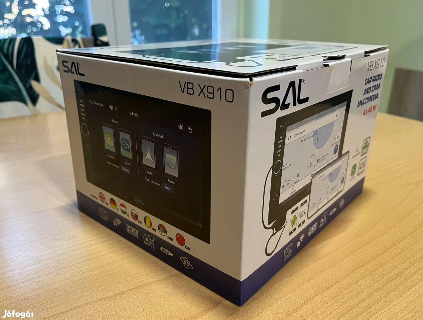 SAL Vbx910 2DIN autórádió, multimédiás lejátszó, Carplay, Android auto