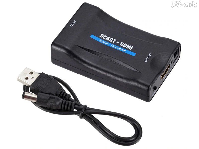 SCART - HDMI átalakító adapter, analog video- és audio jel átalakítás