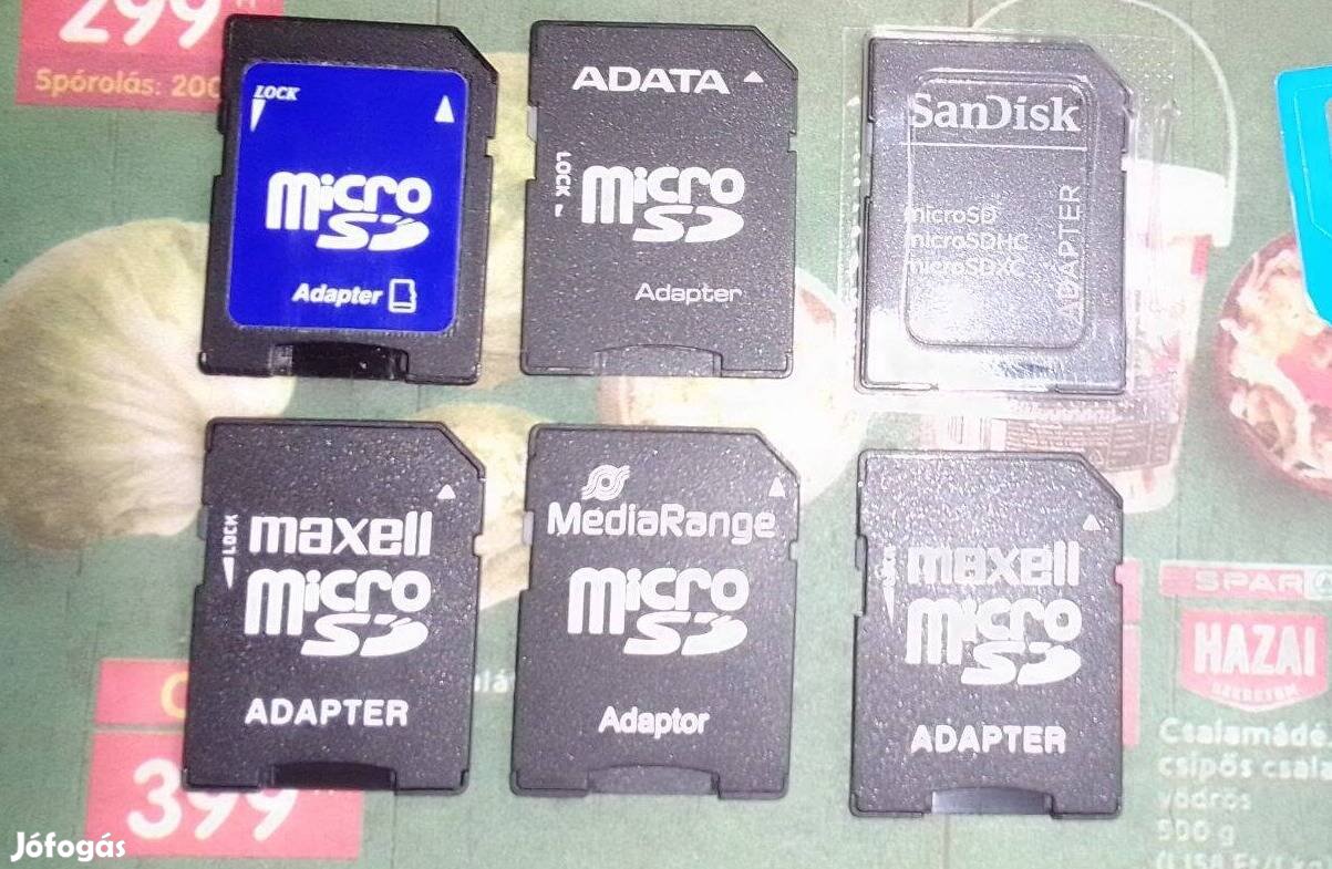 SD-Microsd kártyaadapterek 200 Ft/db áron
