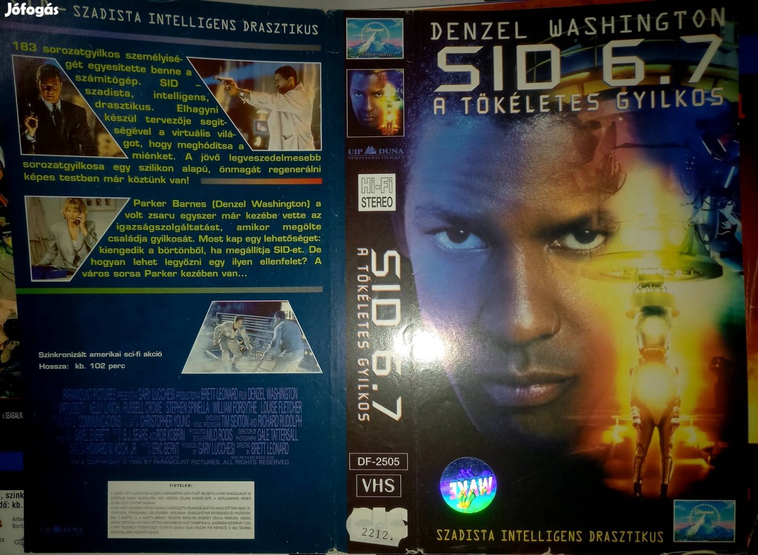 SID 6.7 - A tökéletes gyilkos - sci- fi vhs - Denzel Wasinghton