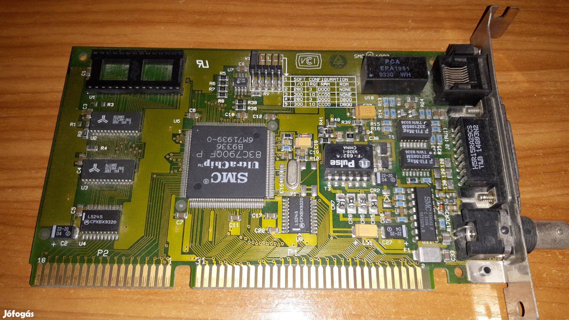SMC Ultrachip 83C790QF ISA hálózati kártya hálókártya